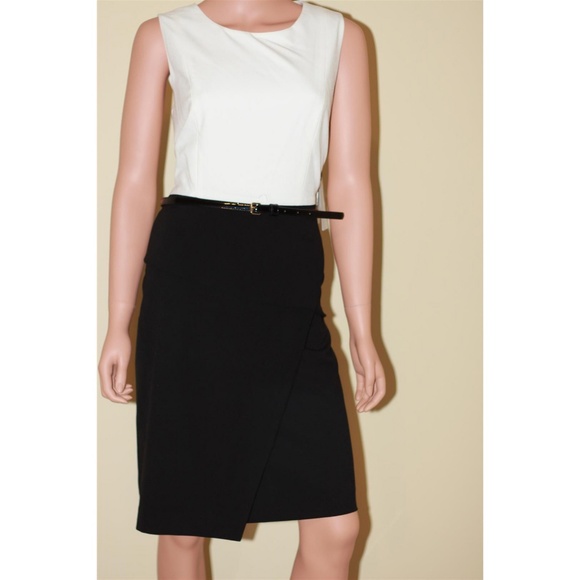 NWT Calvin Klein Black White Sheath Dress - Picture 1 of 4